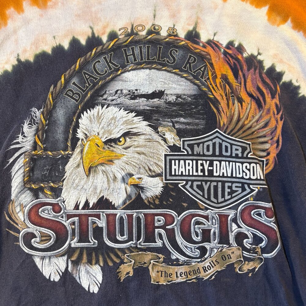Vintage Harley-Davidson Sturgis Tye-Dye T-shirt Size L 2008